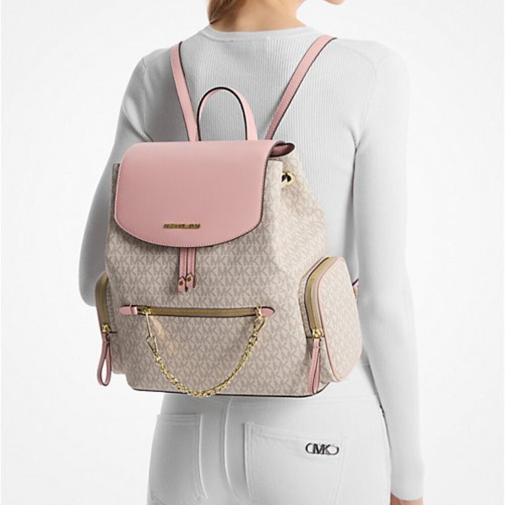 NWT Michael Kors Jet Set Large Logo Backpack - Picture 4 of 5